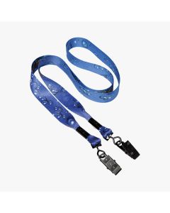 3/8" Double Ended Recycled Sublimated Full Color PET Eco-friendly Lanyard