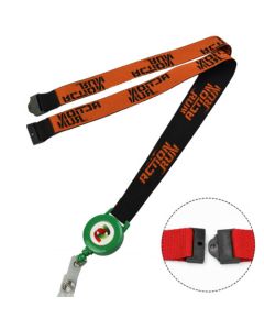 5/8" Woven Lanyard with Retractable Reel and Safety Breakaway